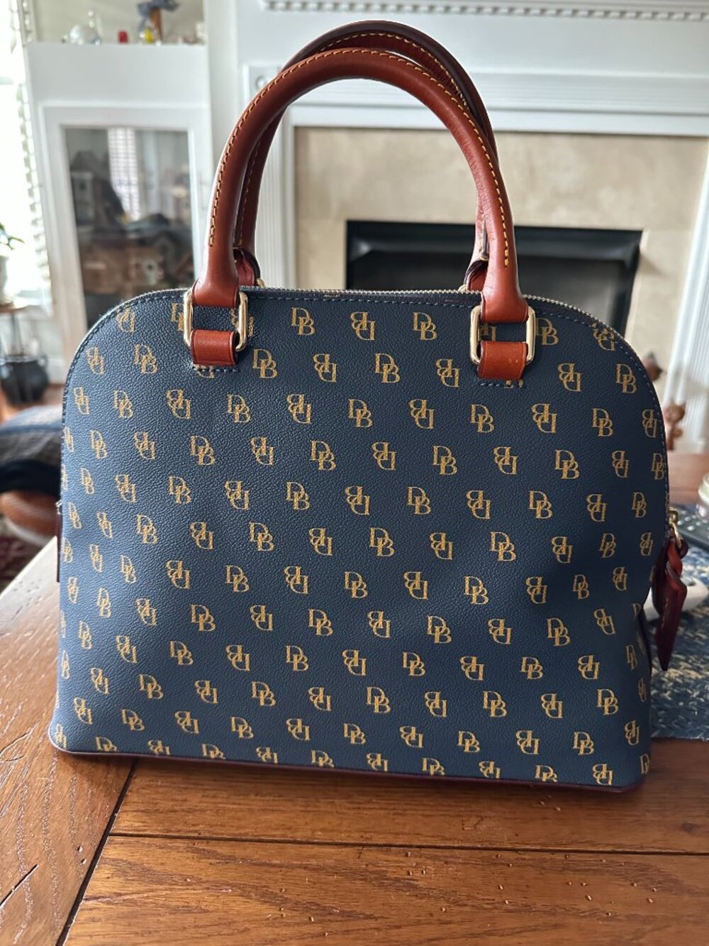 Dooney and Bourke Gretta  blue domed satchel - Picture 3 of 9